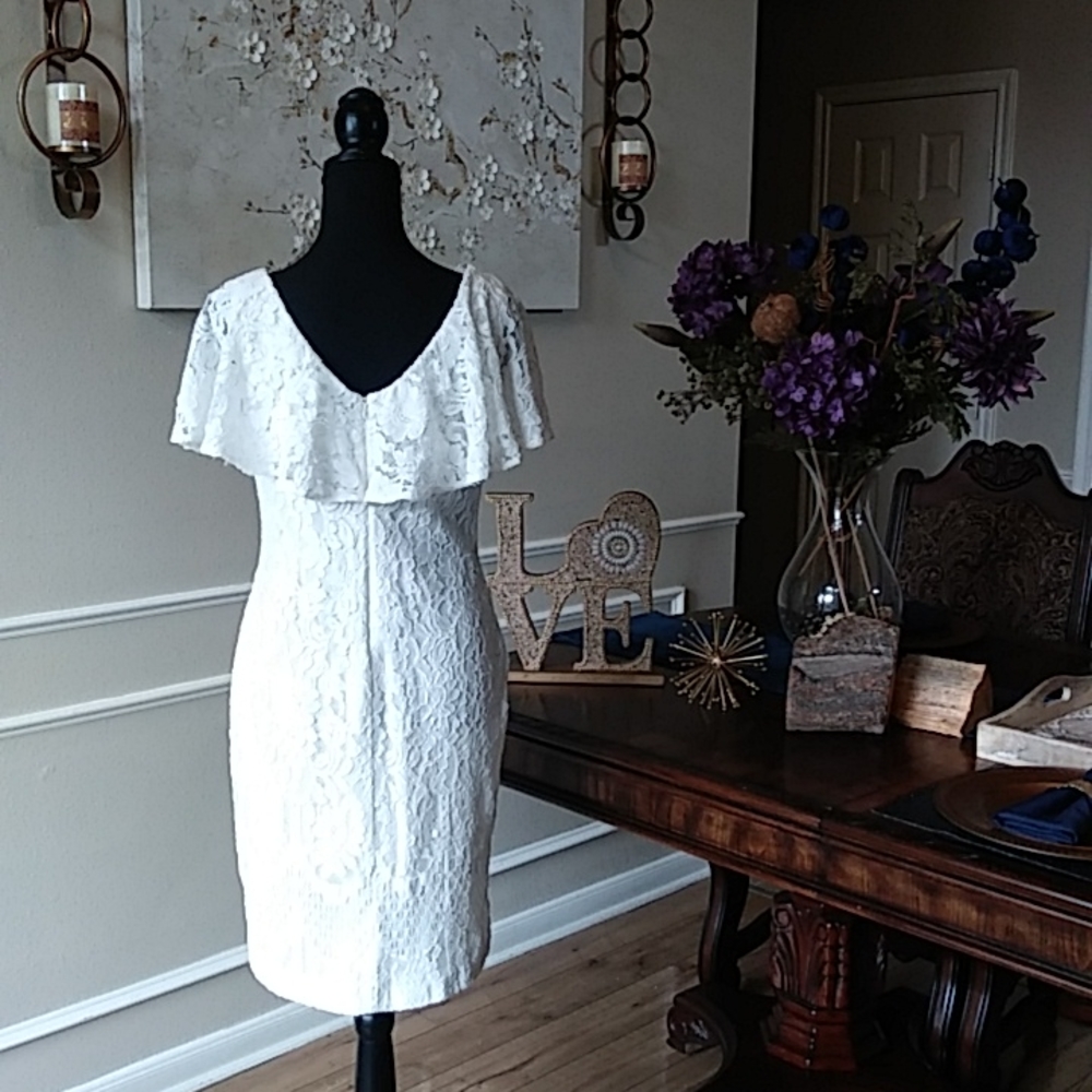 Lauren Ralph Lauren Women's Tamalira Floral Lace Cocktail Dress. Size 6 - Picture 9 of 17